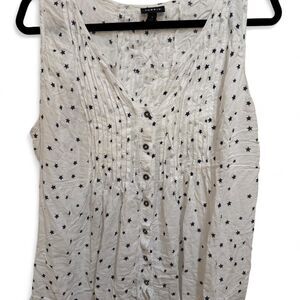 Torrid Women's White & Blue Star Casual Soft Tank Top